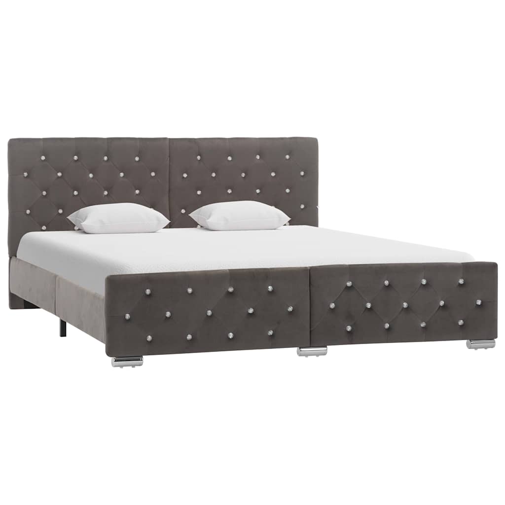 Vidaxl bedframe fluweel grijs 160x200 cm