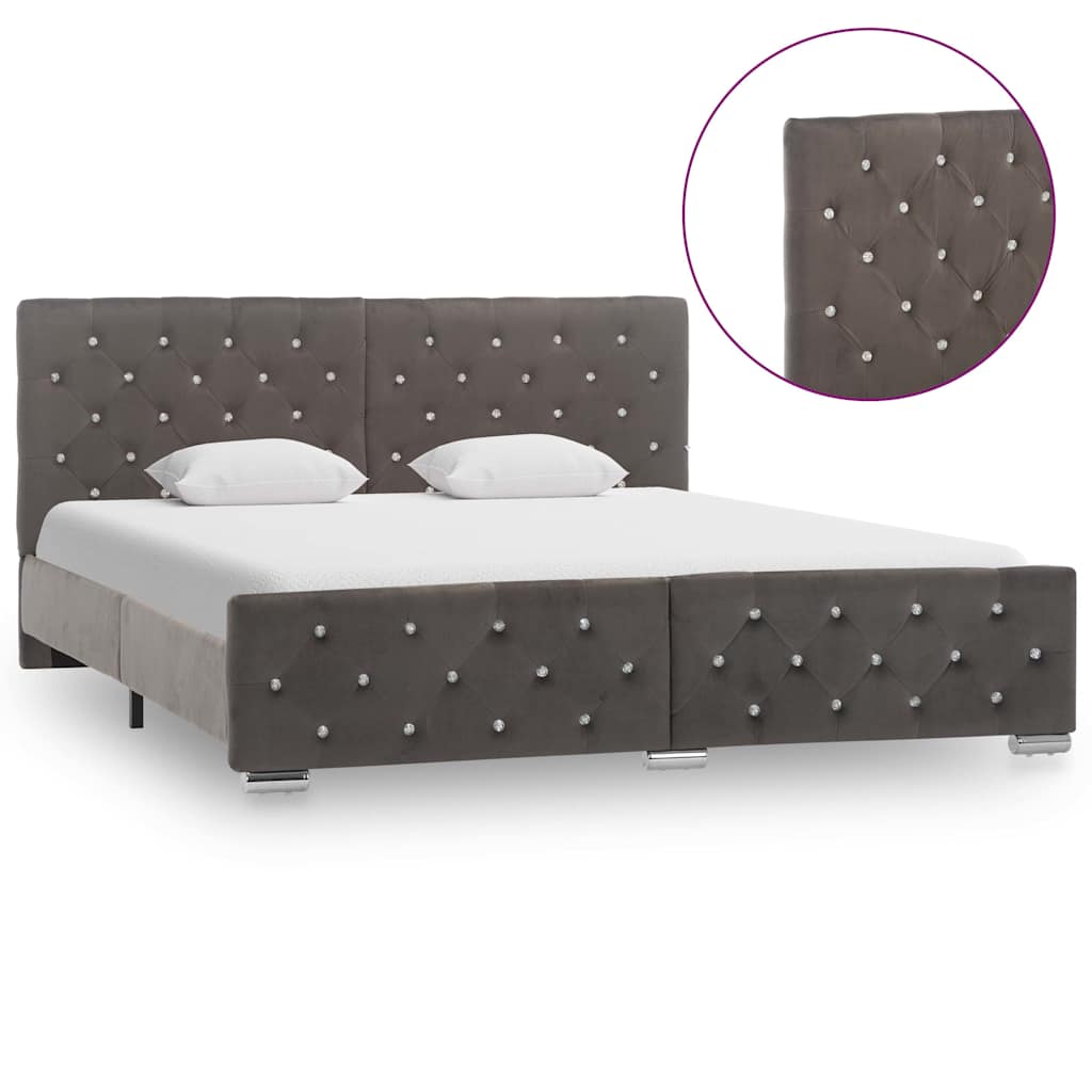 Vidaxl bedframe fluweel grijs 160x200 cm