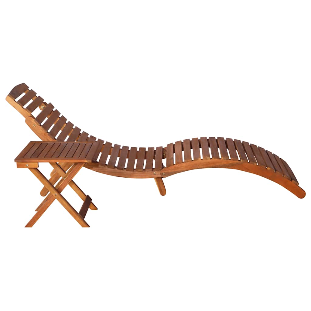 Vidaxl ligbed met tafel massief acaciahout bruin