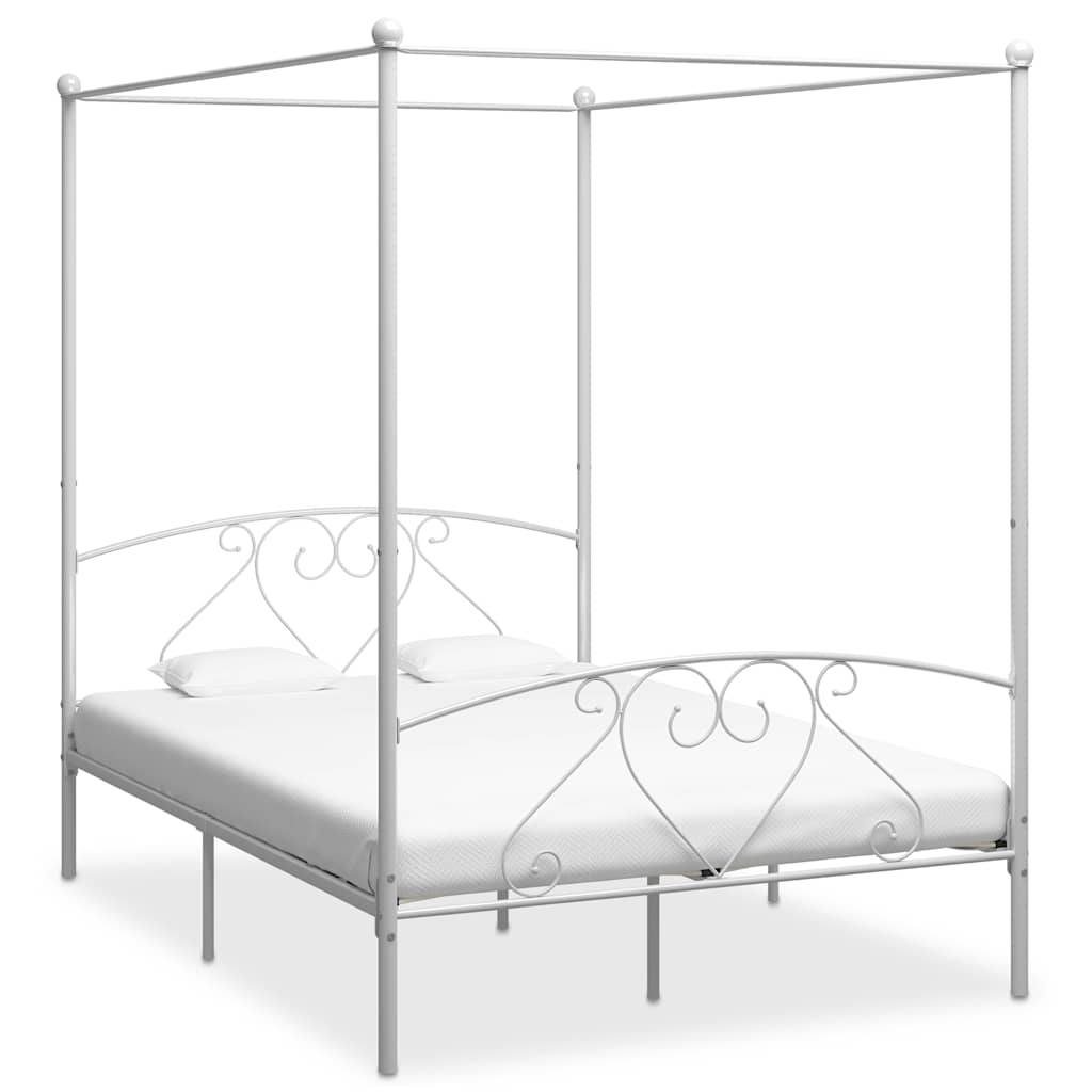 Vidaxl hemelbedframe metaal wit 160x200 cm