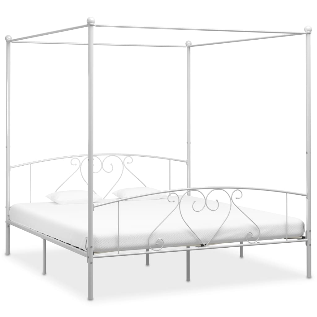 Vidaxl hemelbedframe metaal wit 180x200 cm
