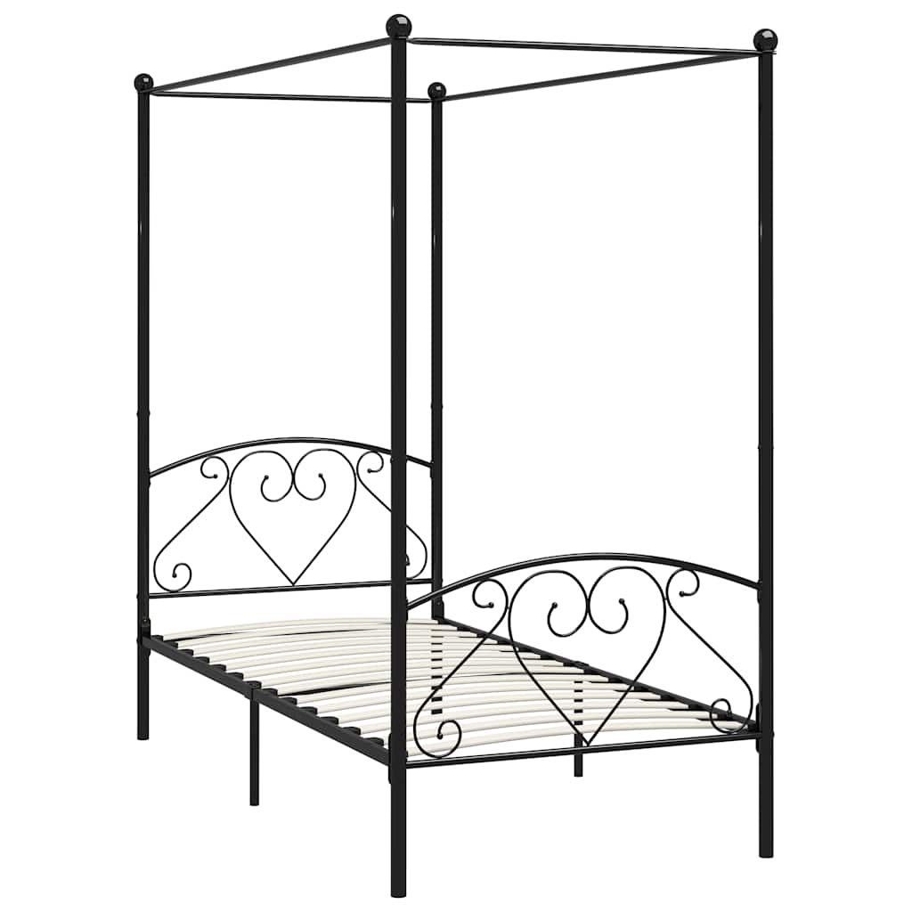 Vidaxl hemelbedframe metaal zwart 90x200 cm