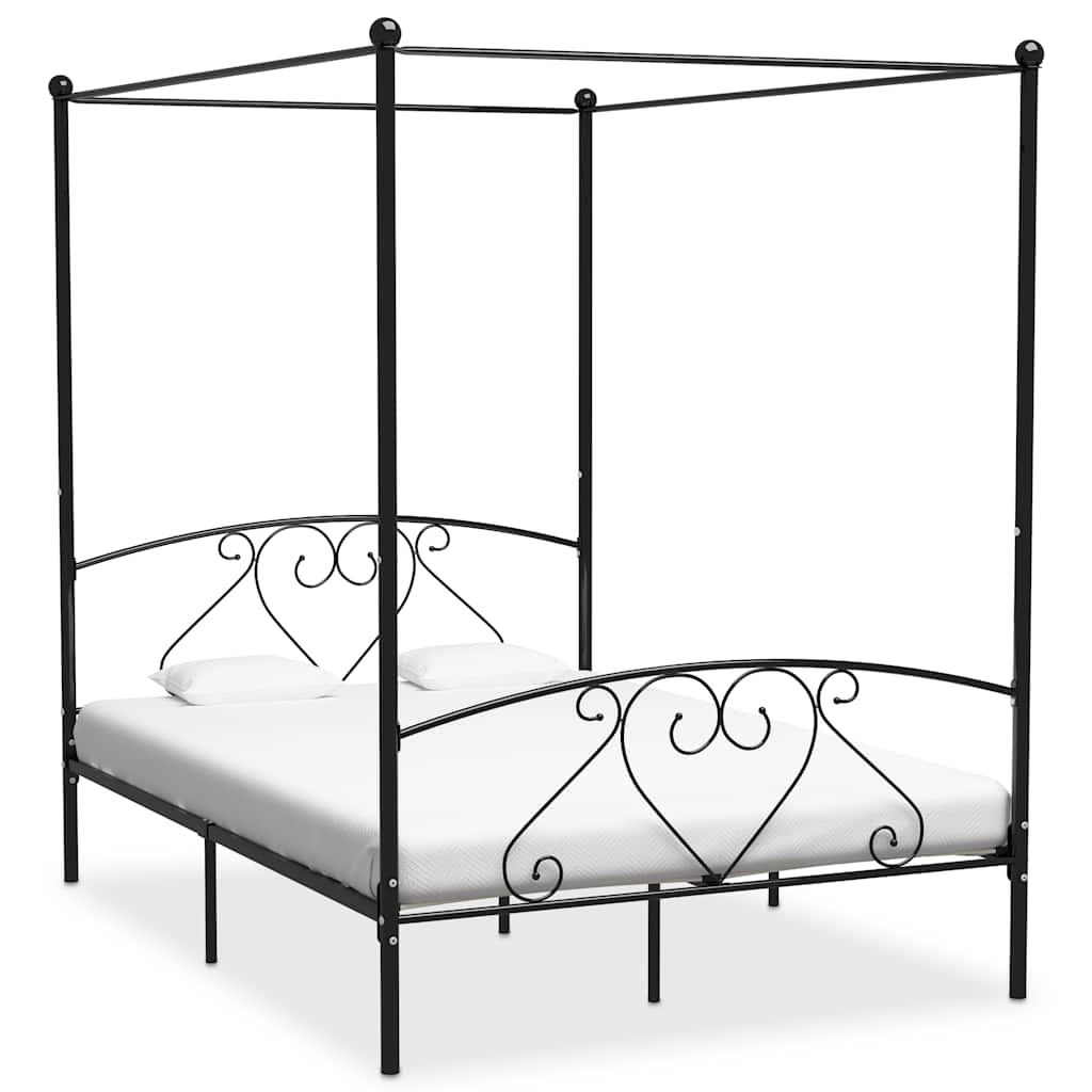 Vidaxl hemelbedframe metaal zwart 140x200 cm
