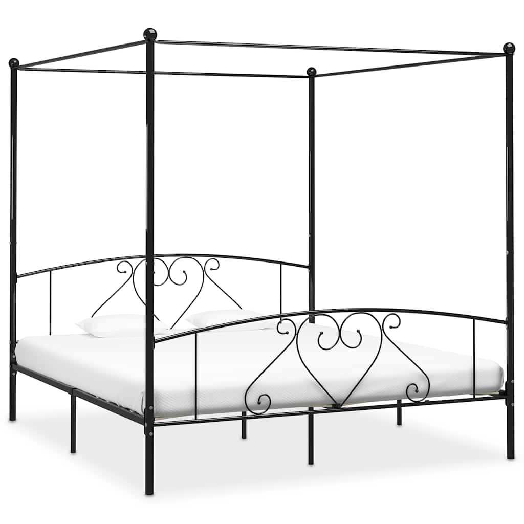 Vidaxl hemelbedframe metaal zwart 200x200 cm