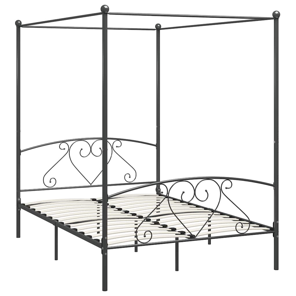 Vidaxl hemelbedframe metaal grijs 160x200 cm