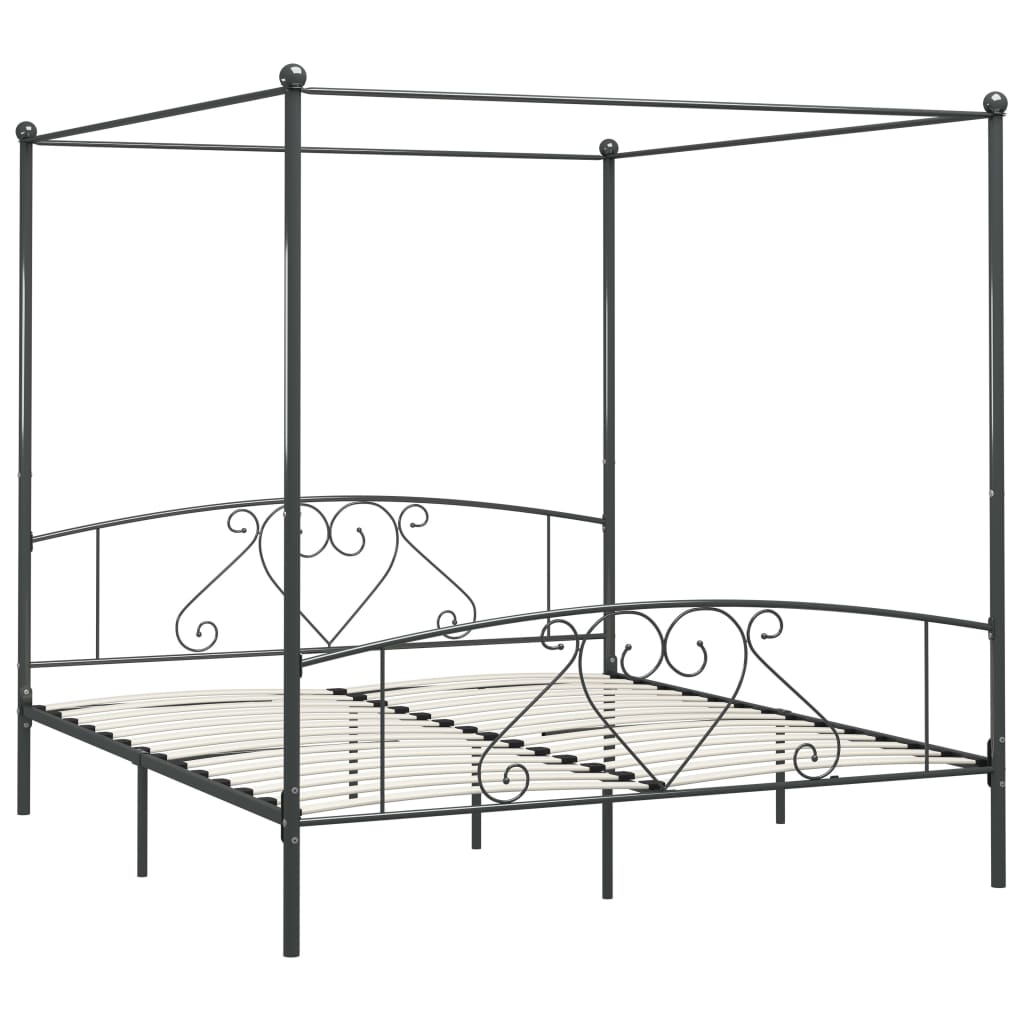 Vidaxl hemelbedframe metaal grijs 180x200 cm