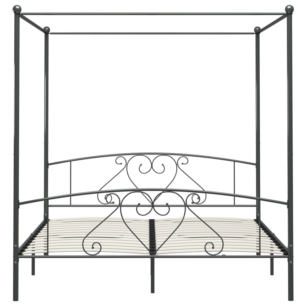 Vidaxl hemelbedframe metaal grijs 180x200 cm