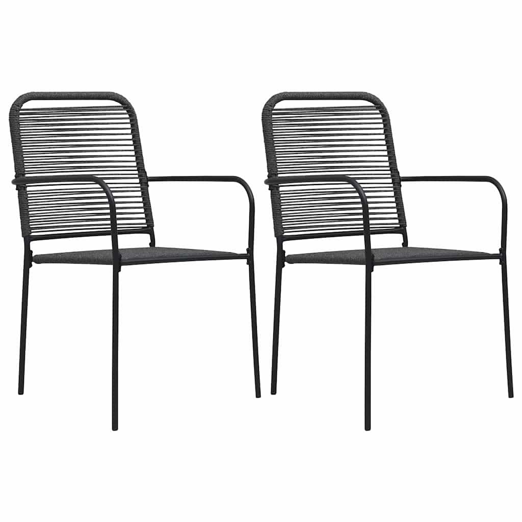 Vidaxl tuinstoelen 2 st katoenen touw en staal zwart