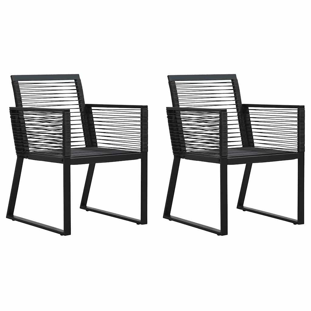 Vidaxl tuinstoelen 2 st pvc-rattan zwart