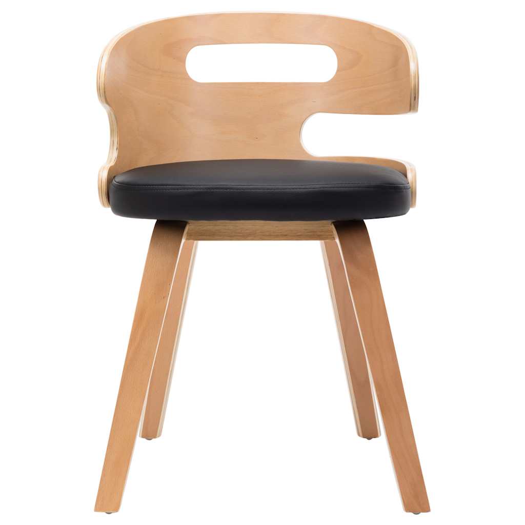Vidaxl eetkamerstoelen 4 st gebogen hout en kunstleer zwart