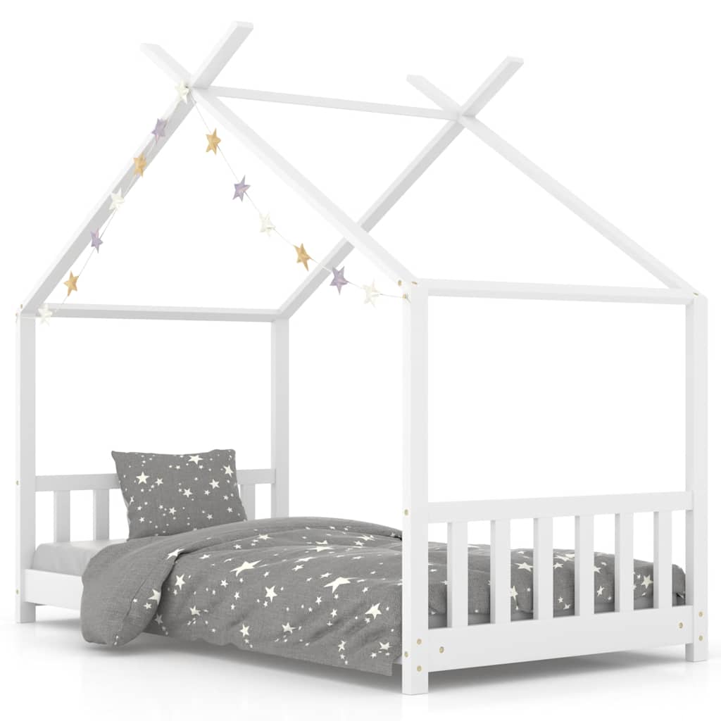 Vidaxl kinderbedframe massief grenenhout wit 80x160 cm