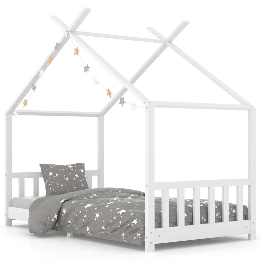 Vidaxl kinderbedframe massief grenenhout wit 90x200 cm