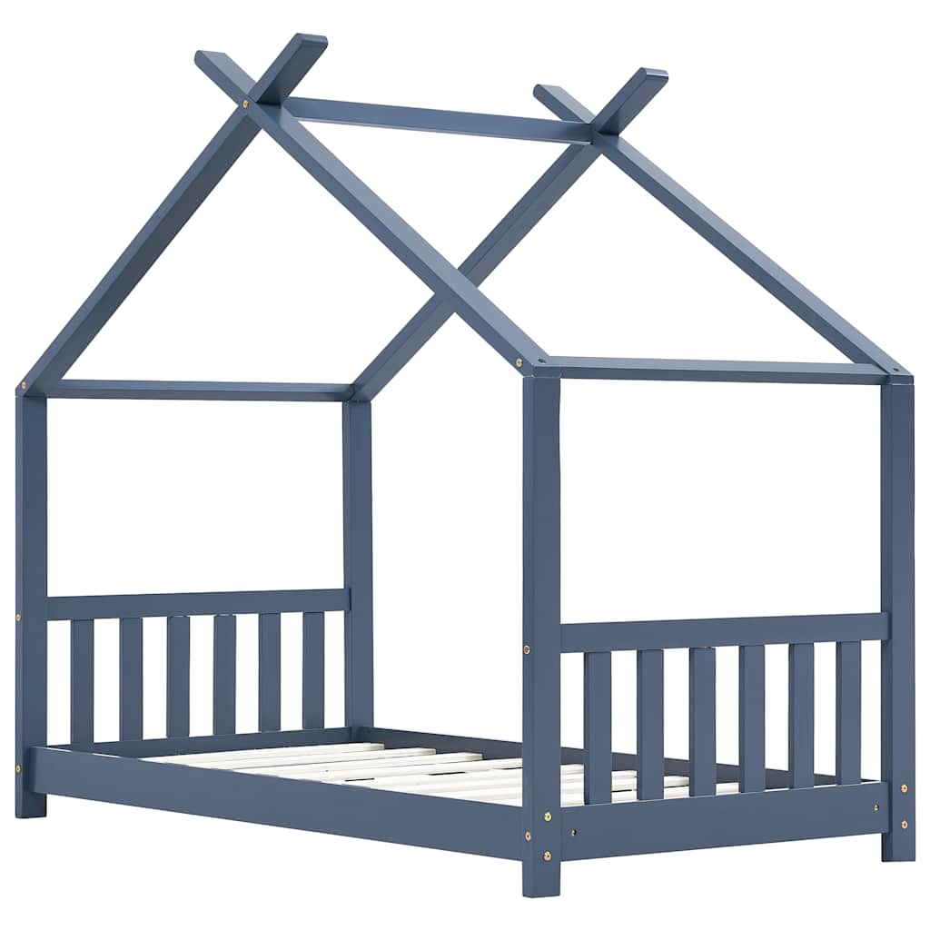 Vidaxl kinderbedframe massief grenenhout grijs 80x160 cm