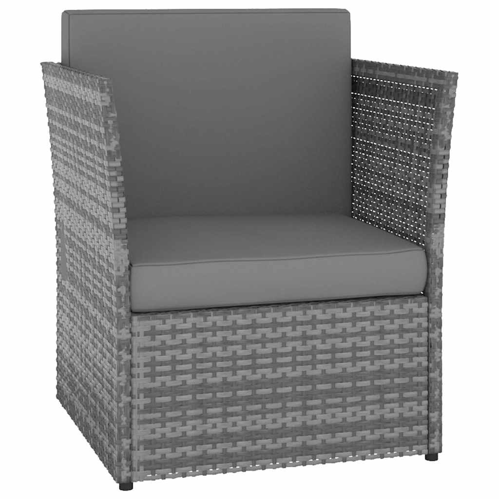 Vidaxl tuinstoel met voetenbank poly rattan antracietkleurig