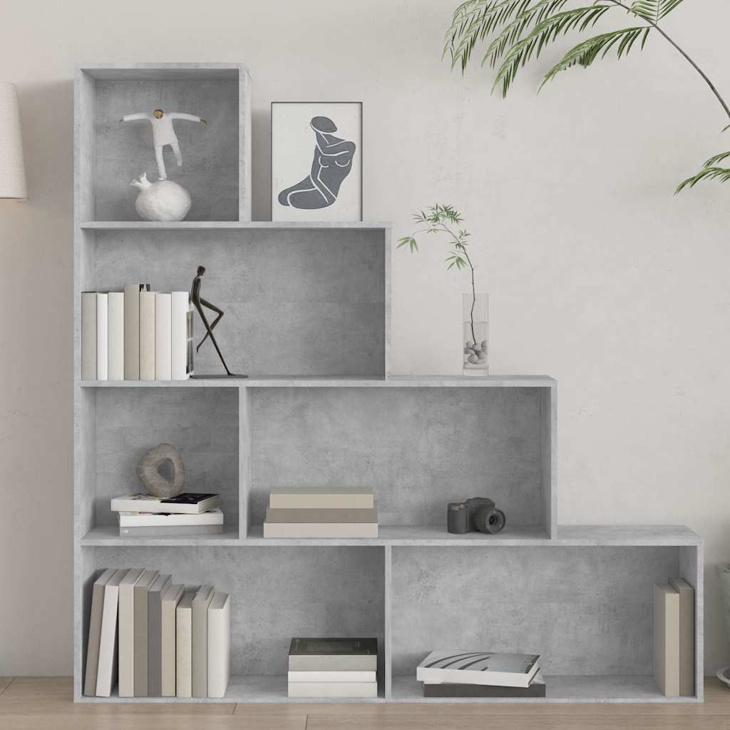 Vidaxl boekenkast kamerscherm 155x24x160 cm bewerkt hout betongrijs