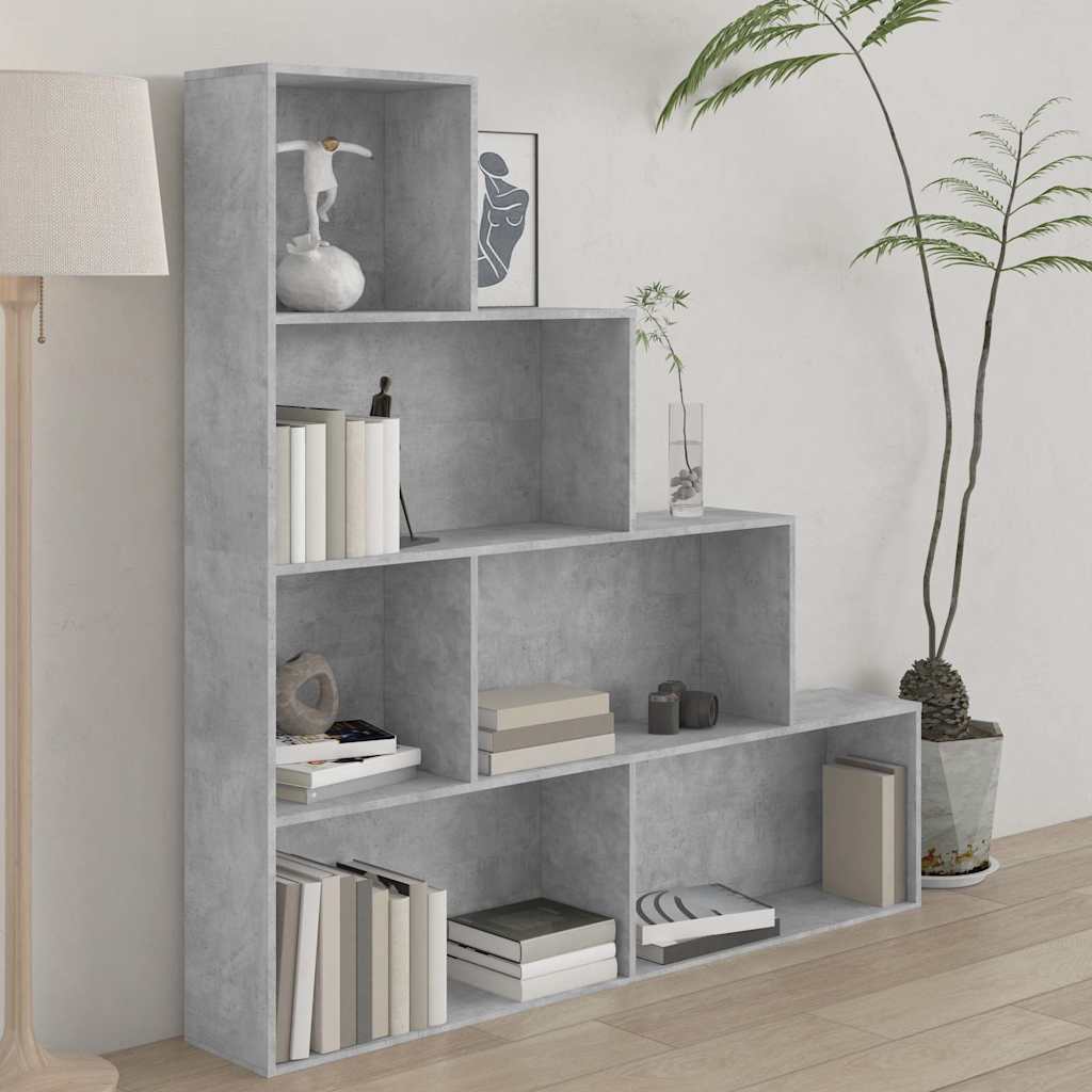 Vidaxl boekenkast kamerscherm 155x24x160 cm bewerkt hout betongrijs