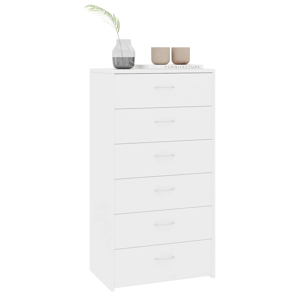 Vidaxl dressoir met 6 lades 50x34x96 cm bewerkt hout wit