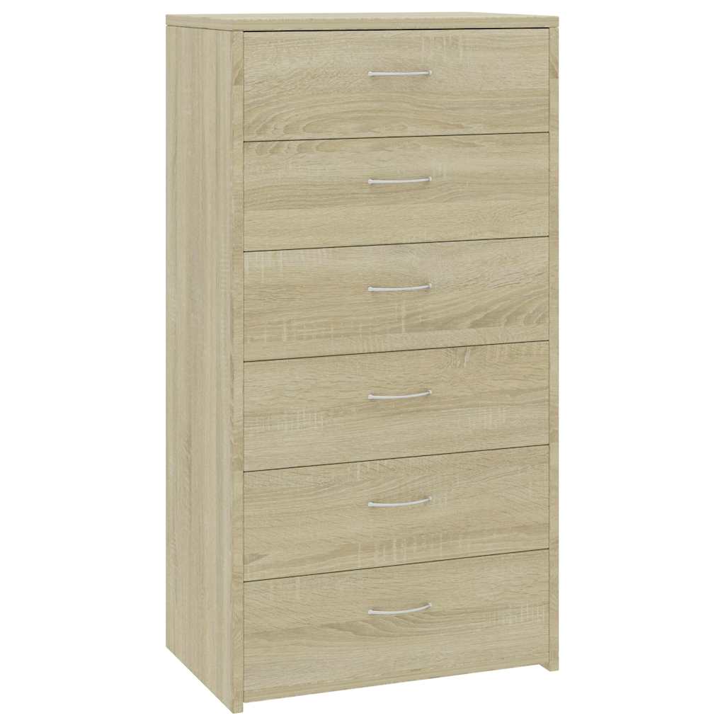Vidaxl dressoir met 6 lades 50x34x96 cm bewerkt hout sonoma eikenkleur