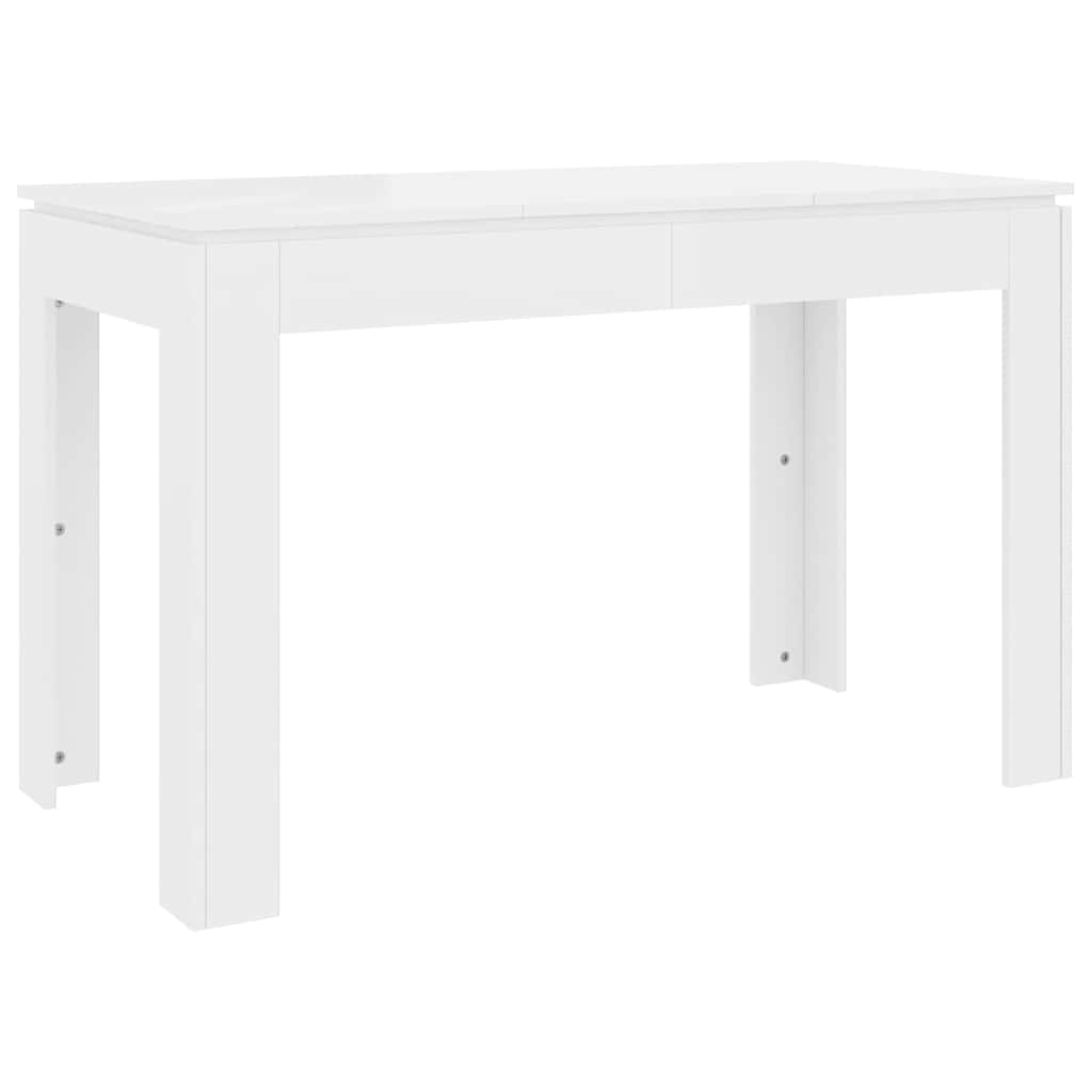 Vidaxl eettafel 120x60x76 cm bewerkt hout hoogglans wit