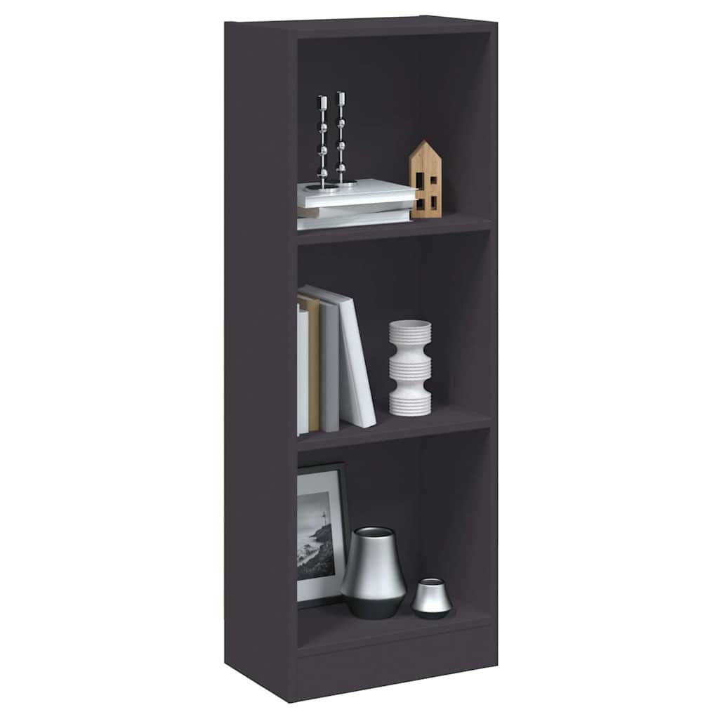 Vidaxl boekenkast met 3 schappen 40x24x109 cm bewerkt hout grijs