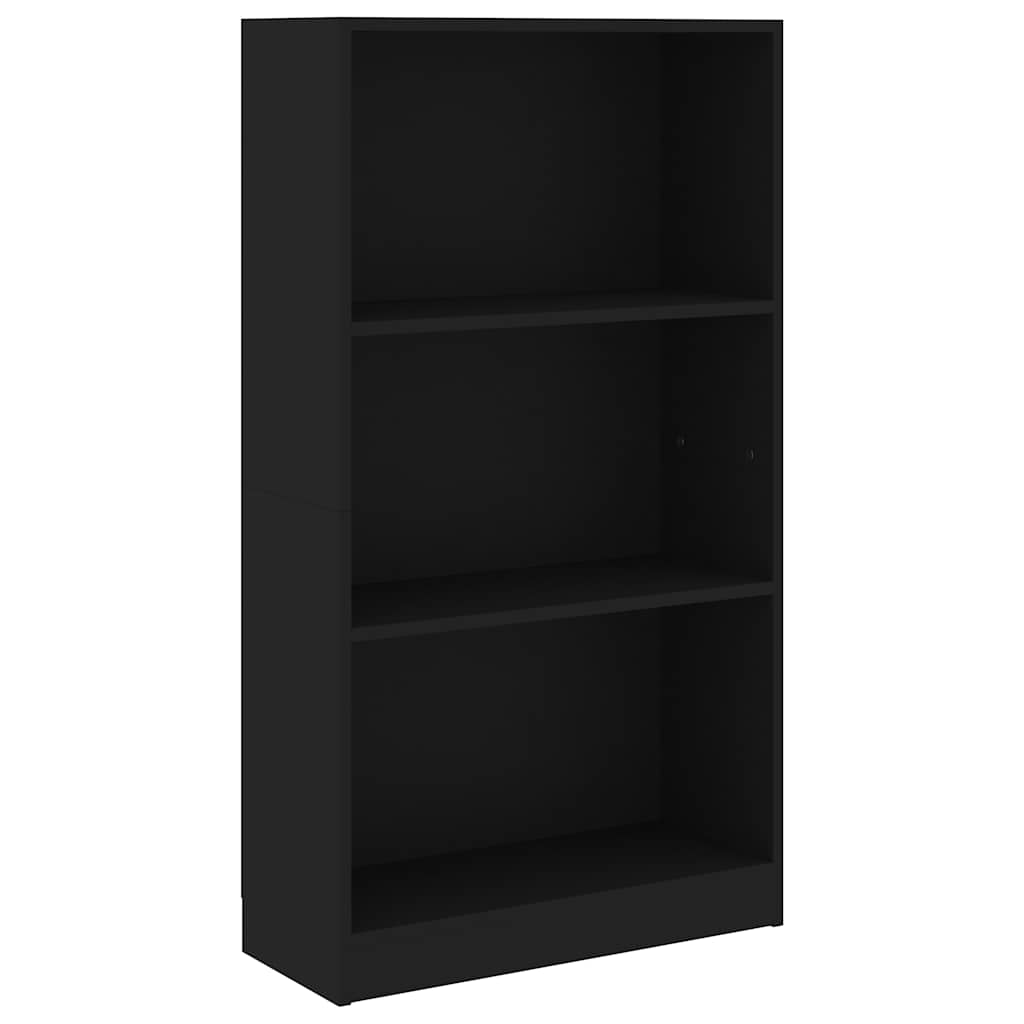 Vidaxl boekenkast met 3 schappen 60x24x109 cm bewerkt hout zwart