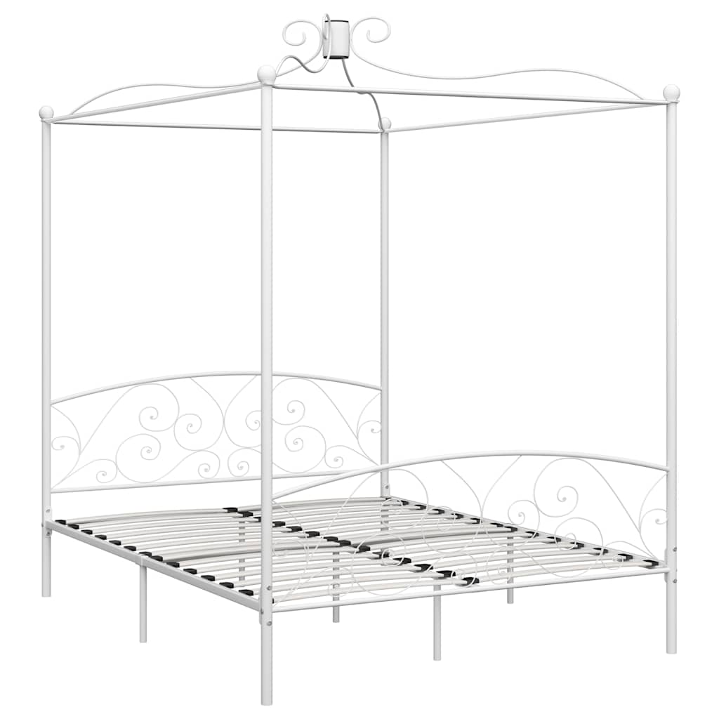 Vidaxl hemelbedframe metaal wit 160x200 cm