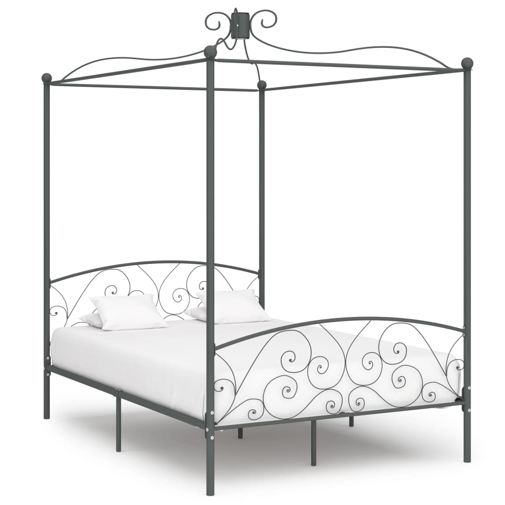Vidaxl hemelbedframe metaal grijs 140x200 cm