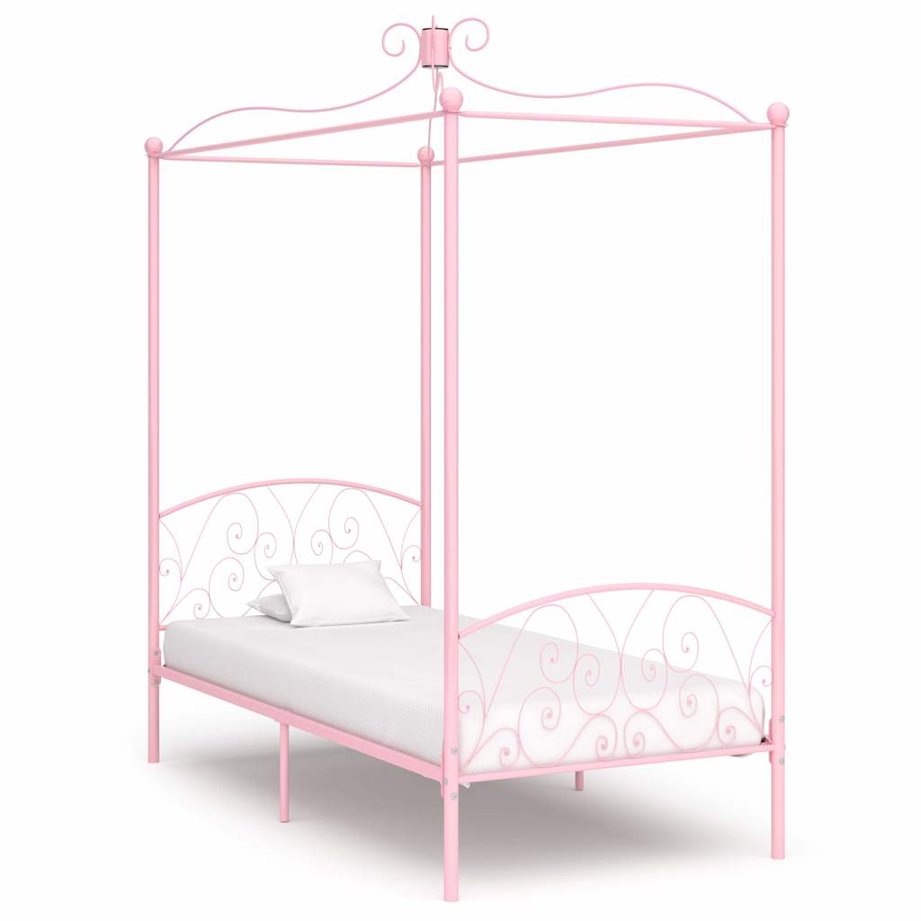 Vidaxl hemelbedframe metaal roze 90x200 cm