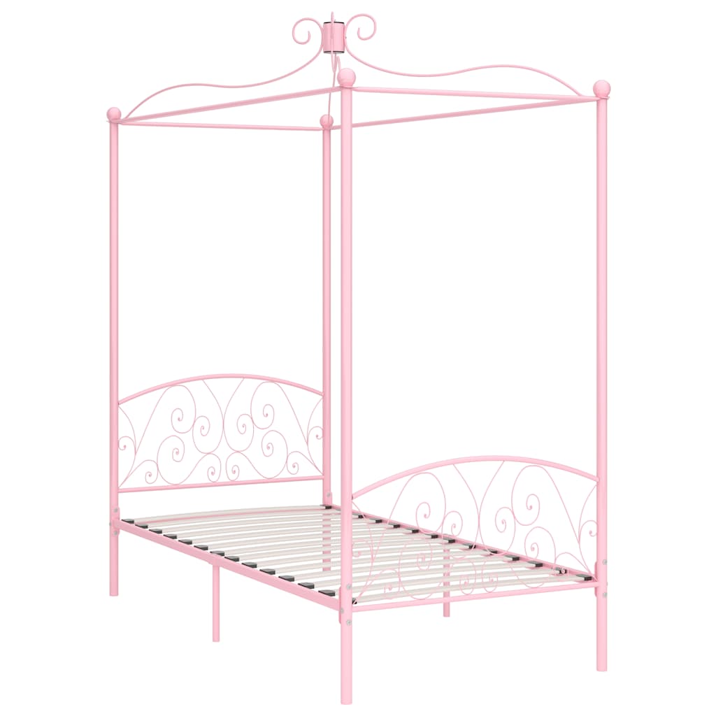 Vidaxl hemelbedframe metaal roze 100x200 cm