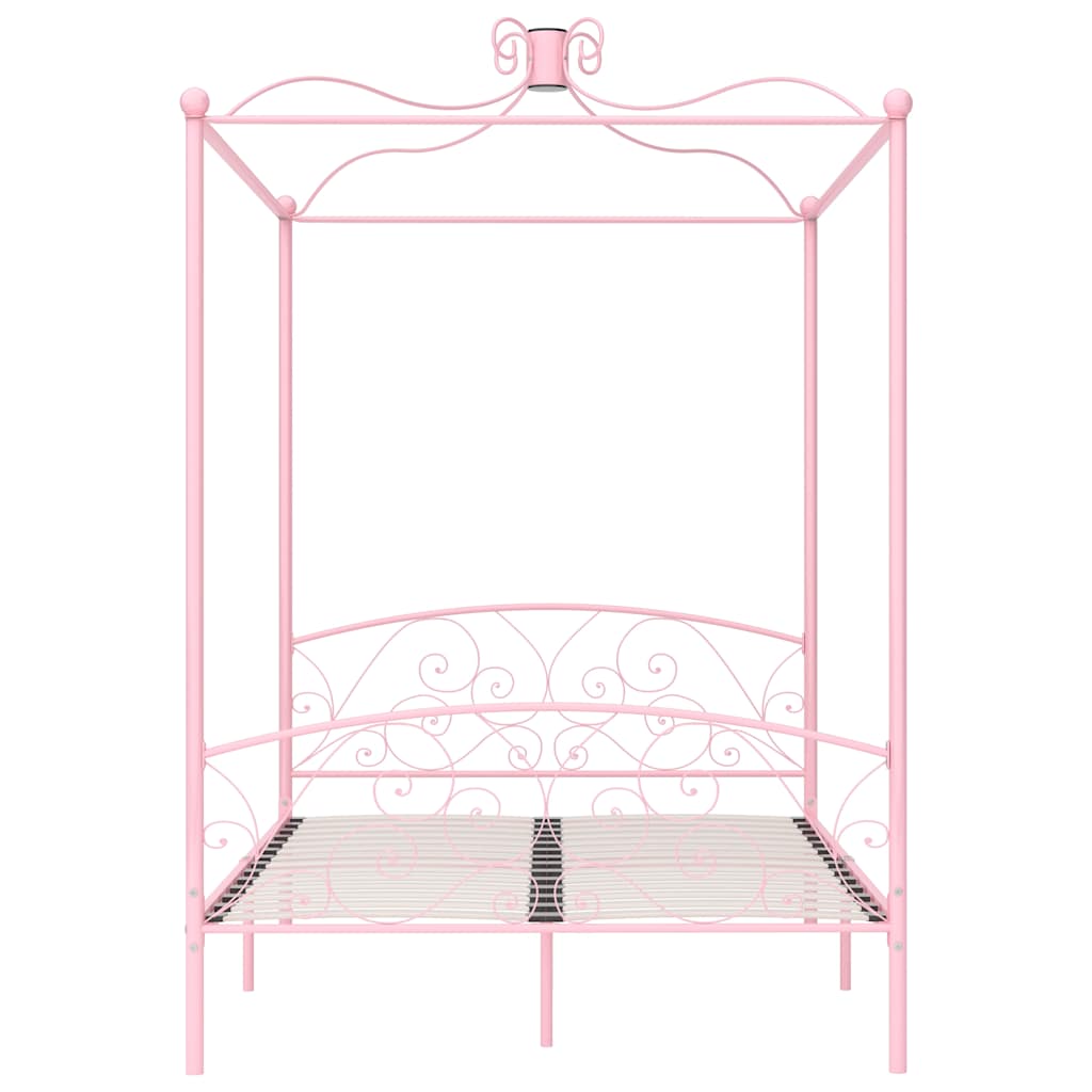 Vidaxl hemelbedframe metaal roze 140x200 cm