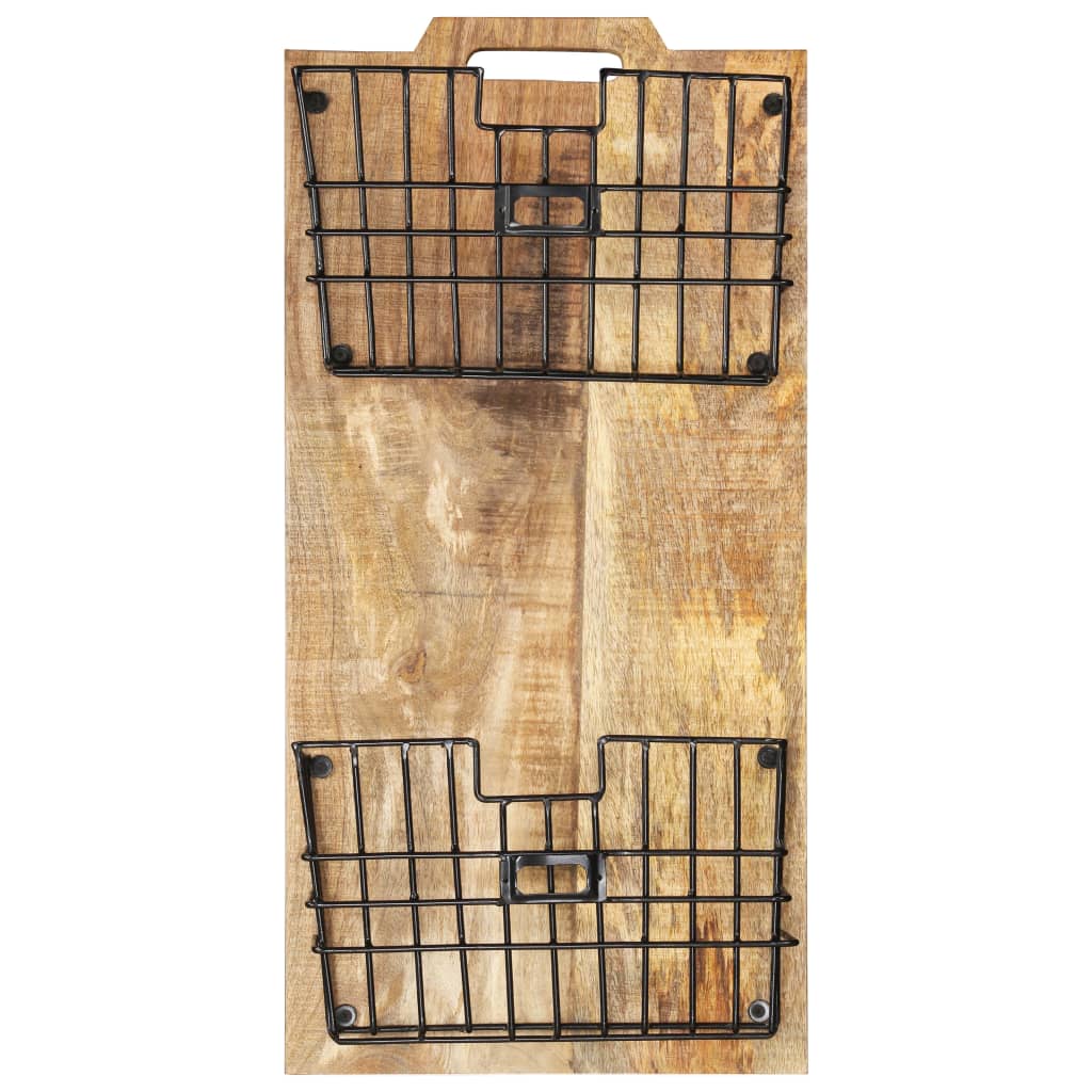 Vidaxl tijdschriftenwandrek 33x10x67 cm massief ruw mangohout