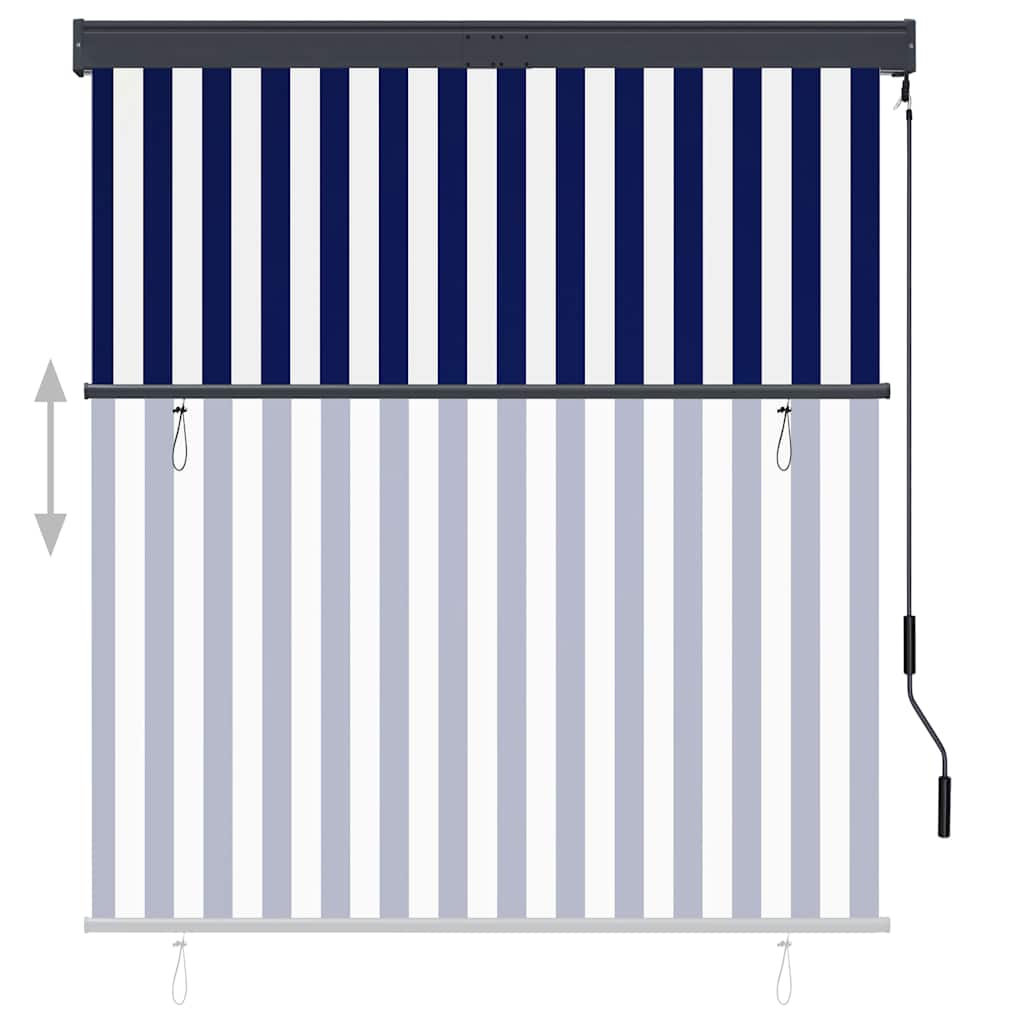 Vidaxl rolgordijn voor buiten 140x250 cm blauw en wit