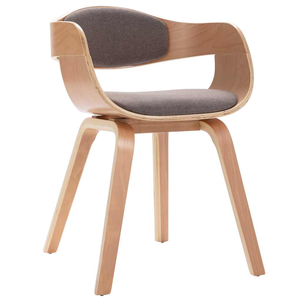 Vidaxl eetkamerstoelen 2 st gebogen hout en stof taupe
