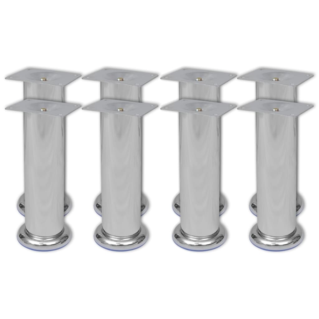 Vidaxl bankpoten rond 8 st 180 mm chroomkleurig