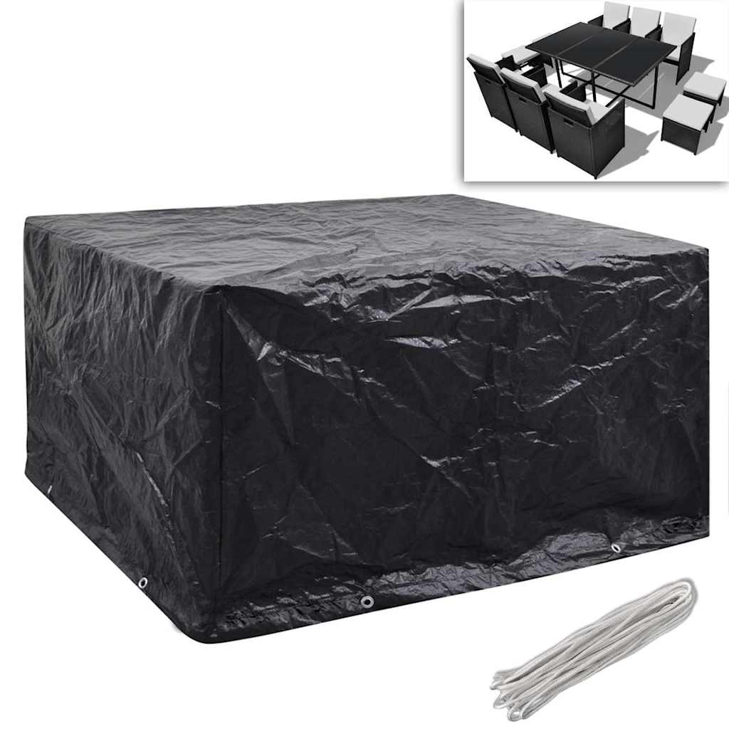 Vidaxl tuinmeubelhoezen poly rattan 2 st 6-persoons 172x113 cm