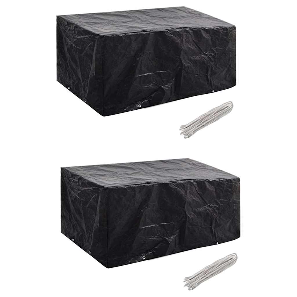 Vidaxl tuinmeubelhoezen poly rattan 2 st 4-persoons 180x140 cm