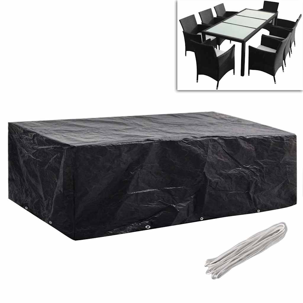 Vidaxl tuinmeubelhoezen poly rattan 2 st 8-persoons 300x140 cm
