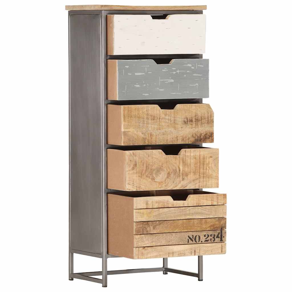 Vidaxl ladekast 45x30x105 cm massief mangohout