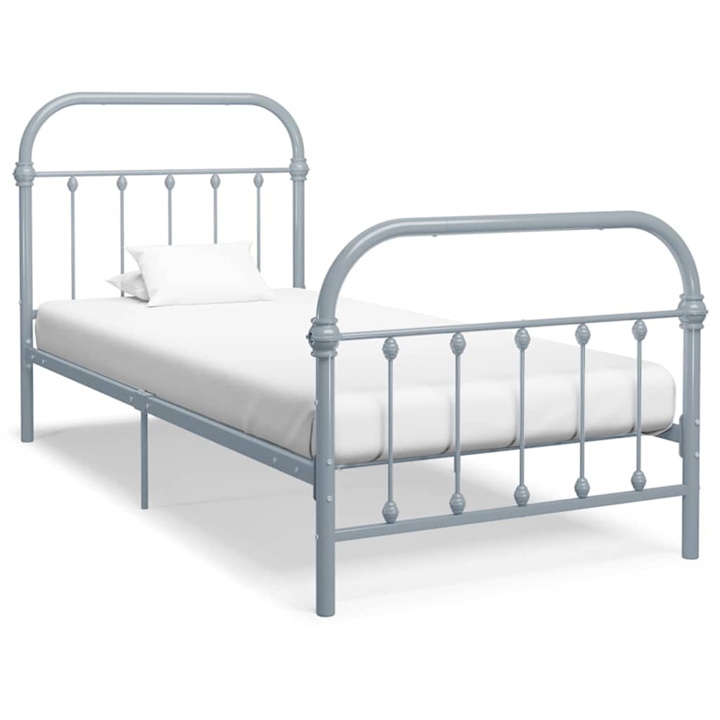 Vidaxl bedframe metaal grijs 100x200 cm