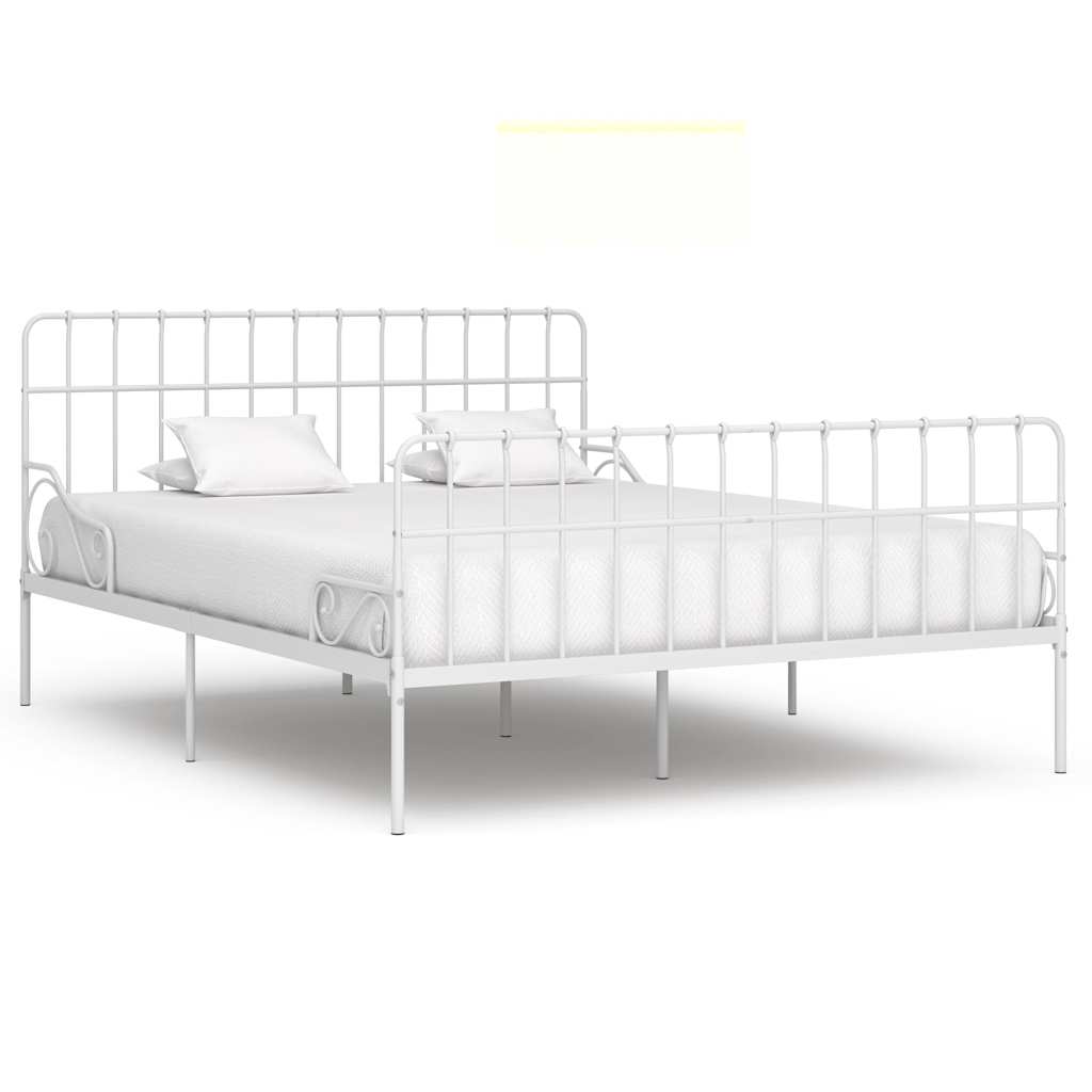 Vidaxl bedframe met lattenbodem metaal wit 200x200 cm
