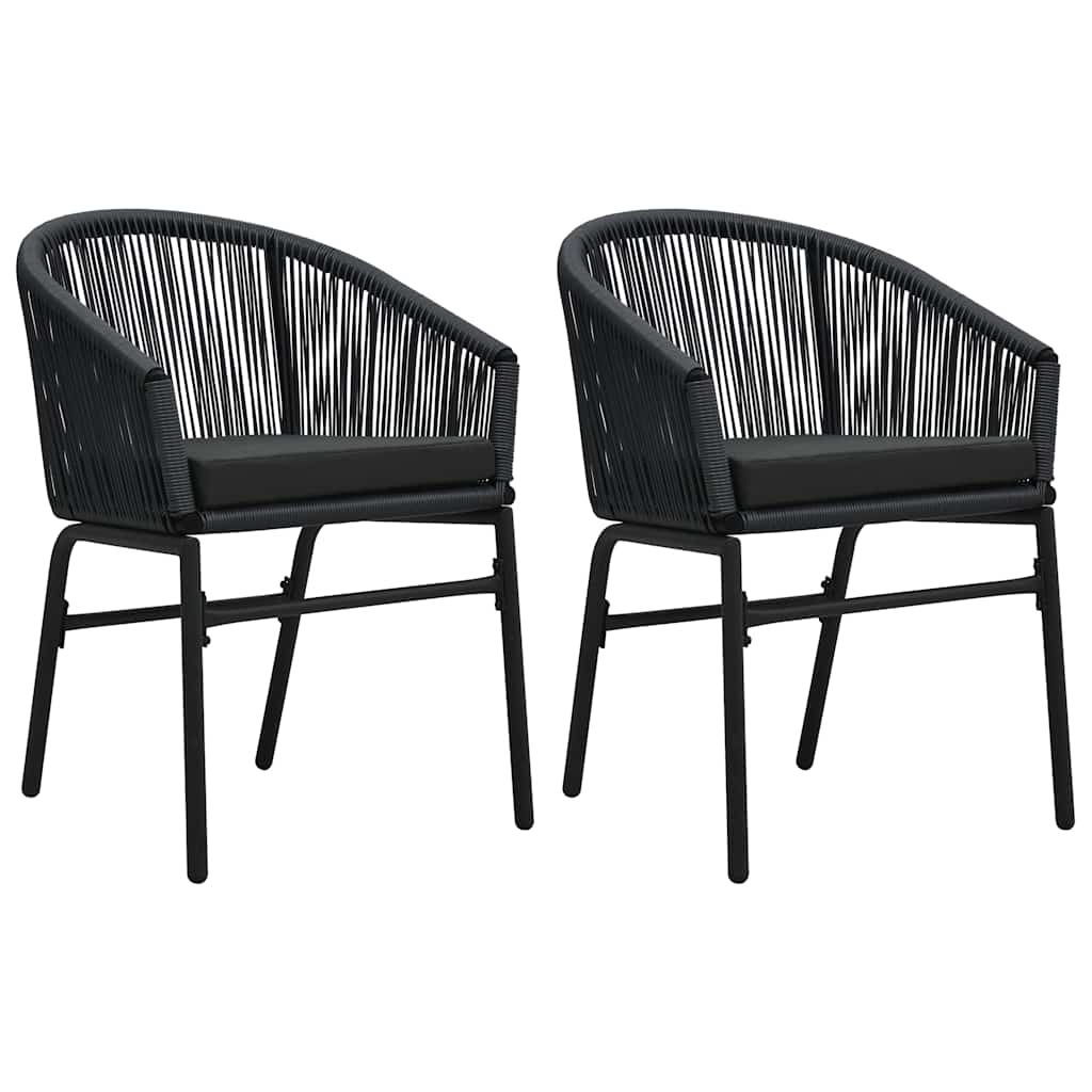 Vidaxl tuinstoelen 2 st pe-rattan zwart