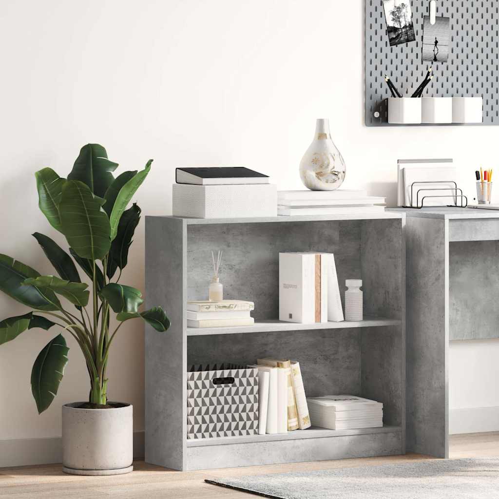 Vidaxl boekenkast 80x24x75 cm bewerkt hout betongrijs