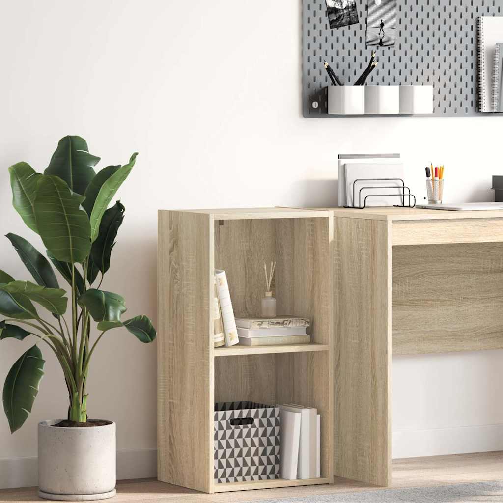 Vidaxl boekenkast met 2 schappen 40x30x76,5 cm bewerkt hout sonoma eik