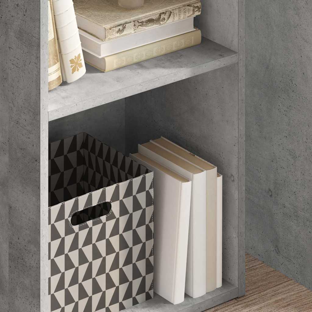 Vidaxl boekenkast met 2 schappen 40x30x76,5 cm bewerkt hout betongrijs