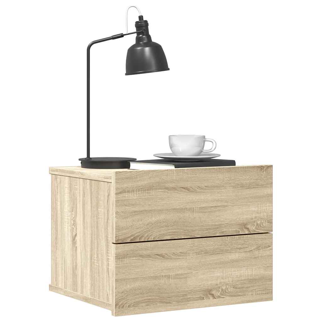 Vidaxl nachtkastje 40x30x30 cm bewerkt hout sonoma eikenkleurig