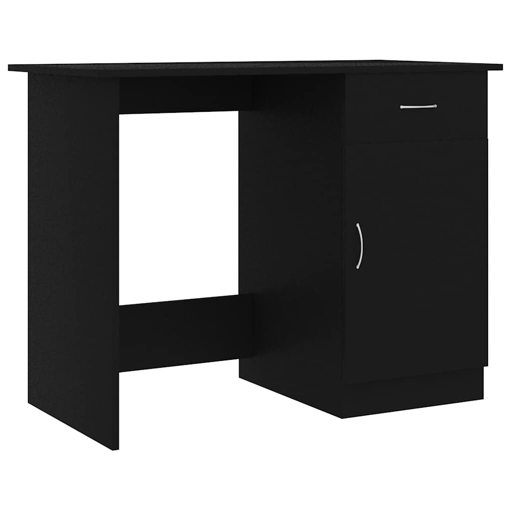 Vidaxl bureau 100x50x76 cm bewerkt hout zwart