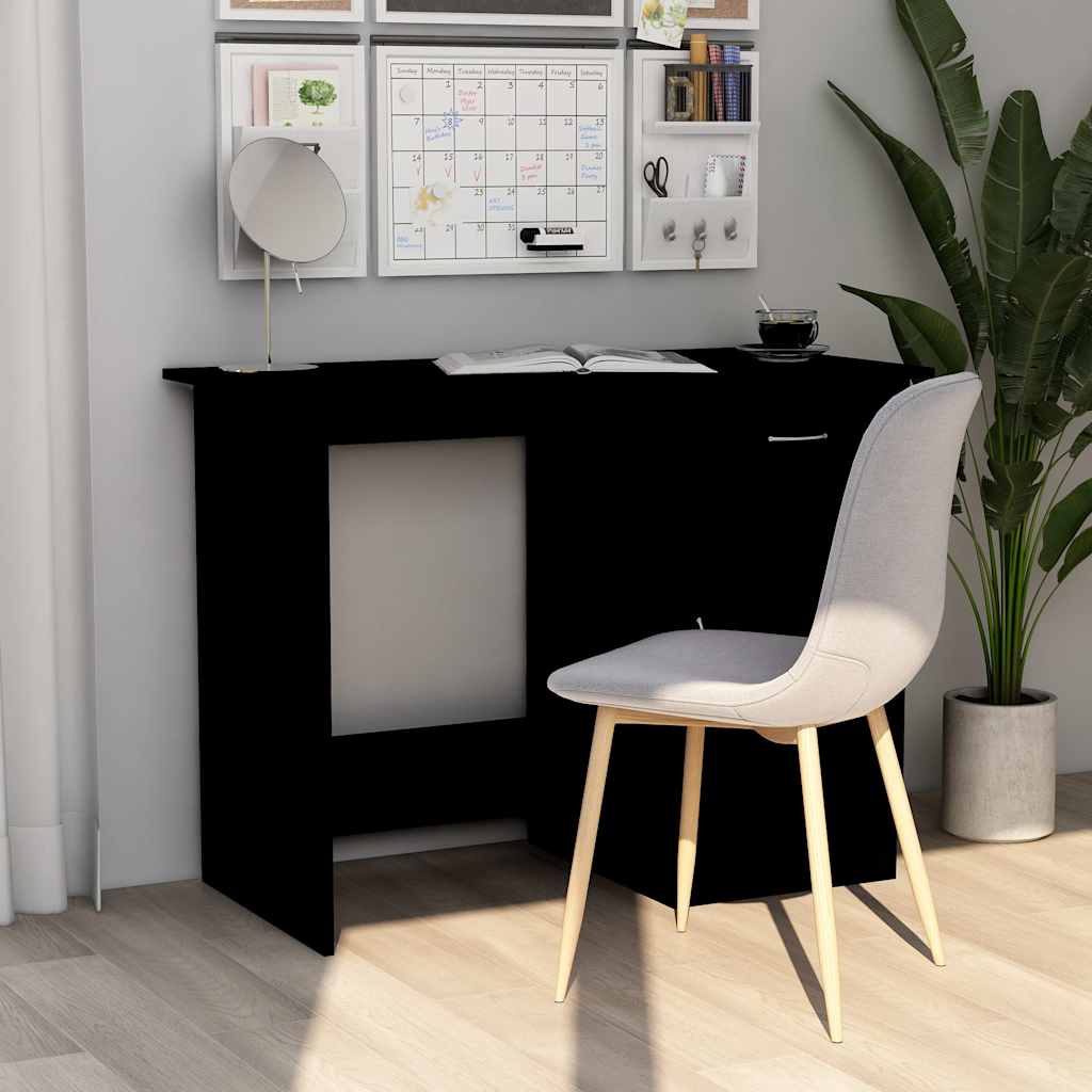Vidaxl bureau 100x50x76 cm bewerkt hout zwart