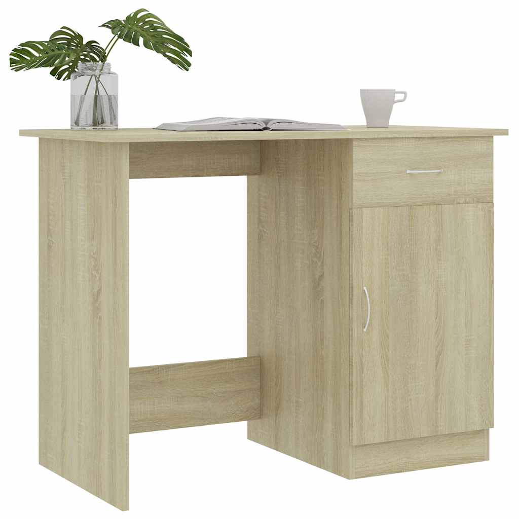 Vidaxl bureau 100x50x76 cm bewerkt hout sonoma eikenkleurig