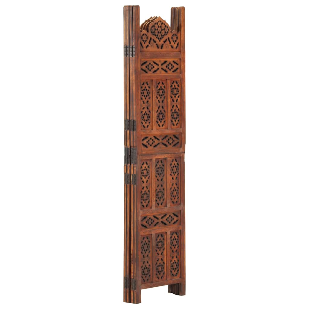 Vidaxl kamerscherm 4 panelen handgesneden 160x165 cm mangohout bruin