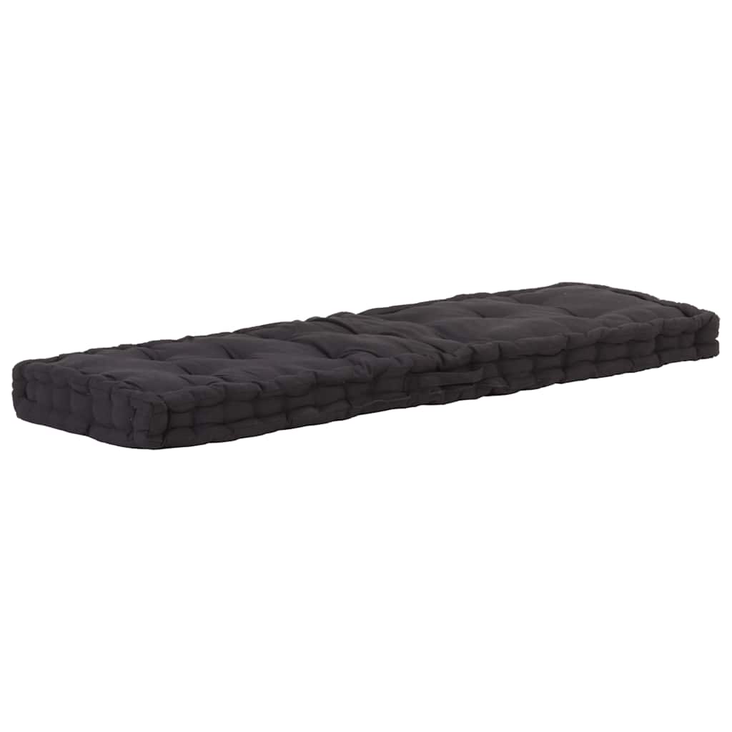 Vidaxl palletvloerkussen 120x40x7 cm katoen zwart